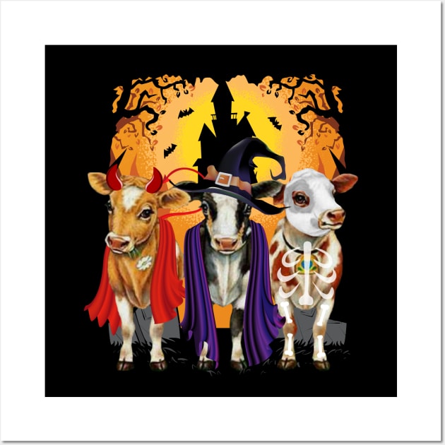 Baby Cow Halloween Wall Art by reginaturner